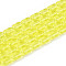 Transparent Glass Beads Strands, Barrel, Yellow, 6~6.5x4~5mm, Hole: 0.7~0.8mm, about 64~65pcs/strand, 15.75~15.94''(40~40.5cm)