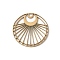 304 Stainless Steel Filigree Pendants, Round with Moon Charms, Golden, 20x1mm, Hole: 1.8mm