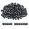 Opaque Acrylic Horizontal Hole Beads, with Enamel, Flat Round, Letter, 7x4mm, Hole: 1.5mm