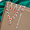 Teardrop Brass Rhinestone Necklaces & Link Bracelets & Stud Earring Sets, Hyacinth, Necklaces: 11.81 inch(300mm); Bracelets: 7.09 inch(180mm); Earring: 35mm