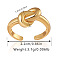 Brass Cuff Rings, Golden, Knot, 22mm
