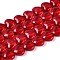 Baking Paint Transparent Glass Beads Strands, Heart, Crimson, 9.5~10x10.5x5~5.5mm, Hole: 0.8~0.9mm, about 70pcs/strand, 25.59~26.38 inch(65~67cm)