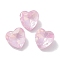 Glass Rhinestone Cabochons, Point Back & Back Plated, Faceted, Heart, Light Rose, 10x10x5mm