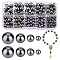 Eco-Friendly Dyed Glass Pearl Round Pearlized Bead, Gray, 4~10mm, Hole: 1.2~1.5mm, about 490pcs/box