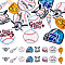 Pandahall 16Pcs 8 Styles Computerized Embroidery Cloth Iron on/Sew on Patches, Costume Accessories, Sports Theme Pattern, Mixed Color, 46~90x26~76x1mm, 2pcs/style