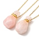 Openable Faceted Natural & Synthetic Mixed Stone Perfume Bottle Pendant Necklaces for Women NJEW-F296-02G-2