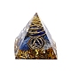 Chakra tema orgonite pirámide resina generadores de energía DJEW-PW0012-021F-1