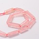 Natural Rose Quartz Rectangle Beads Strands G-E329-24-2