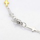 Two Tone Religious Catholic Jewelry 304 Stainless Steel Cross Link Chain Bracelets STAS-O036-09M-3
