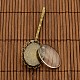 25x18mm Oval Dome Clear Glass Cover & Antique Bronze Iron Hair Bobby Pin Setting Base Sets DIY Hair Jewelry DIY-X0072-2