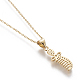 Brass Pendant Necklaces NJEW-I230-17-4