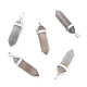 Natural Grey Agate Double Terminated Pointed Pendants G-F295-05M-1