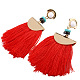 Trendy Women's Sector Tassel Dangle Earrings EJEW-N0020-018C-2