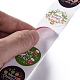 4 rotolo di adesivi di carta autoadesiva a punti rotondi natalizi DIY-A042-03B-4