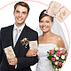 創造的な木製のグリーティングカード  結婚式の誓いの本  ジュートロープとクラフト紙で  単語の長方形  アンティークホワイト  105x75x2mm DIY-WH0349-171B-5