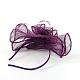 Elegant Dark Violet Fascinators UK for Weddings OHAR-S168-02-2