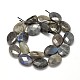 Plats ovales chapelets de perles de labradorite naturelle G-L357F-12-2