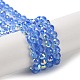 Transparentes perles de verre de galvanoplastie brins GLAA-Q099-B01-02-1