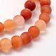 Frosted Natural Carnelian Beads Strands G-F372-8mm-3