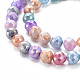 Opaque Baking Painted Crackle Glass Beads Strands X-EGLA-S174-19I-3