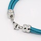 Stainless Steel Leather Cord Bracelets BJEW-N001-03-4