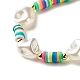 Плетеный браслет из бусин с имитацией жемчуга для девушек и женщин BJEW-JB07156-4