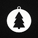 クリスマス201ステンレス製ペンダント  レーザー切断  中空  クリスマスツリーとフラットラウンド  ステンレス鋼色  22x20x1mm  穴：1.6mm STAS-R111-JA671-1