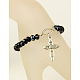 Ensembles de bijoux de verre pour christian: bracelets et boucles d'oreilles extensibles SJEW-JS00442-3