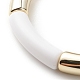 Bracelet extensible perlé tube incurvé acrylique pour femme BJEW-JB08439-01-4