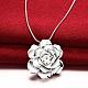 Elegant Brass Flower Pendant Necklaces for Women NJEW-BB01553-3