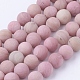 Frosted Natural Rhodonite Round Bead Strands G-G735-09F-6mm-1