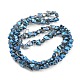 Half Plated Electroplate Transparent Glass Beads Strands EGLA-G037-11A-HP01-2