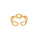 Placage ionique (ip) 304 anneau de manchette ouvert en forme de chaîne de câble en acier inoxydable pour femme RJEW-S405-178G-2