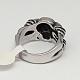 Les bijoux de Halloween de rétro hommes uniques 304 anneaux crâne d'acier inoxydable RJEW-F006-338-3