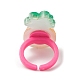 3D Fruit Resin Open Cuff Rings for Kids RJEW-JR00576-4