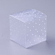 透明なプラスチックポリ塩化ビニール箱のギフト包装  防水折りたたみボックス  正方形  水玉模様  透明  6x6x6cm CON-WH0068-05-1