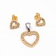 Heart 304 Stainless Steel Ear Studs and Pendants Jewelry Sets SJEW-M033-14G-1