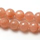 Grade AAA Natural Gemstone Sunstone Faceted Round Beads Strands G-E251-35-6mm-2