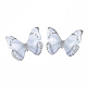 ポリエステル生地の翼の工芸品の装飾  DIYのジュエリー工芸品イヤリングネックレスヘアクリップ装飾  蝶の羽  ライトスチールブルー  27x31mm X-FIND-S322-005A-01-2