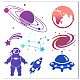 GORGECRAFT 30×30cm Solar System Planets Stencil Astronaut Template Outer Space Theme Drawing Stencils Earth Star Pattern Wall Reusable Templates for Painting on Wood DIY Scrapbook Coloring Decorative DIY-WH0244-243-1