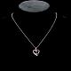 Silver Plated Brass Cubic Zirconia Heart Pendant Necklaces NJEW-BB02981-B-5