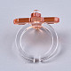 (venta de fábrica de fiestas de joyería) anillos de puño de acrílico transparente RJEW-S047-004B-3