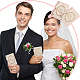 創造的な木製のグリーティングカード  結婚式の誓いの本  ジュートロープとクラフト紙で  単語の長方形  アンティークホワイト  105x75x2mm DIY-WH0349-171D-5