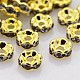 Brass Rhinestone Spacer Beads RB-A014-L8mm-12G-1