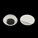 黒＆白のプラスチックウィグル動眼ボタン背面のラベルのペースターとDIYのスクラップブック作り工芸品のおもちゃのアクセサリー  ブラック  12x3mm X-KY-S002B-12mm-1