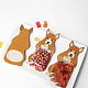 プラスチック製のクッキーバッグ  漫画のカンガルーカードとステッカー  チョコレート用  キャンディ  クッキー  ブラウン  13.5x6.5x0.04cm バッグ：18.5x9x0.5cm ステッカー：12.4x5x0.02cm ABAG-D0012-01E-1