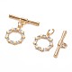 Brass Micro Pave Clear Cubic Zirconia Toggle Clasps KK-S356-500G-NF-3