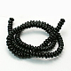 Natural Black Onyx Gemstone Beads Strands Rondelle G-G169-3-4x2mm-2