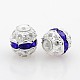 Silver Color Plated Brass Rhinestone Beads RB-J476-10S-1