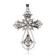 Alloy Latin Cross Clenched Large Gothic Big Pendants PALLOY-I111-23AS-01-2